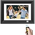 KODAK Digital Photo Frame 10 inch 8GB Memory with Remote Control, High Resolution Electronic Wooden Picture Frame with Image Preview Music Video Random Playback/Calendar/Alarm/Timer Functions, Black