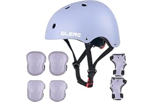 ‎GLERC Glerc Kinder Fahrradhelm für Jungen und Mädchen von Kleinkind bis Jugend, Kinder Protektoren Schutzausrüstung Kinder Knieschützer Set，verstellbar und Mehrfarbig