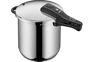 WMF Perfect One Pot - Pentola a pressione a induzione, 8,5 l, grande segnale di cottura, 2 livelli di cottura, manico rimovibile con coperchio in acciaio INOX Cromargan