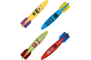 TOPWAYS Tauchspielzeug Pool Spielzeug, Tauchtorpedo zum Schwimmen, Unterwasser-Pooltraining, Schwimmbad Sommerpool Schwimmspielzeug(Torpedos)