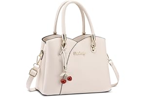 FOLOVEYA Donna Borsa a Mano Elegante Borsa a Spalla con Manico Superiore Grande Capacità Antifurto Moda Borsa a Tracolla per Lavoro Viaggio Shopping Casual Con Tasche Multiple in PU Pelle Bianco