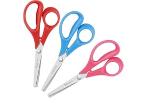 Vutyvve Lot de 3 paires de ciseaux de sécurité pour gaucher pour enfants de 12,7 cm à bout émoussé pour enfants de 3 ans et plus, adaptés pour la maison, l'école, le quotidien, les loisirs créatifs