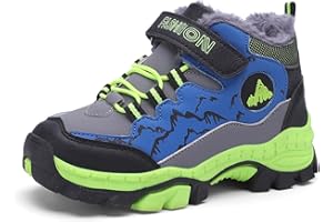 Qciplr Kinder Outdoor Winterschuhe Warm Gefüttert Winterstiefel, Wanderschuhe Jungen Mädchen Trekkingschuhe Schneestiefel bergschuhe kinder kinderschuhe Atmungsaktiv Freizeitschuhe