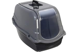 COINGALLERY Dogi Click and Secure Pet Cat Litter Tray Toilet Box, Grey