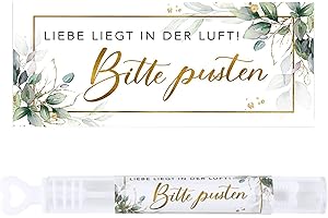 BOZILY 100 Stück Aufkleber für Hochzeit Seifenblasen, Liebe liegt in der Luft! Bitte pusten, Wasserdicht Seifenblasen Hochzeit Aufkleber, Selbstklebend Seifenblasenaufkleber, Seifenblasen Sticker