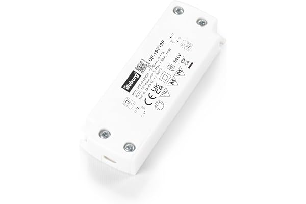 illuburg Transformateur LED 12V 15W Ultra Fin Plat Sans Scintillement LED Bloc d'Alimentation Driver Power Supply