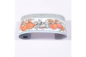 GOUIERYLIN Borde Del Papel Pintado Auto AdhesivoPera marrón Del Papel Pintado Del Pvc Cenefa Autoadhesiva Para DecoracióN De Pared De Cocina BañO 10.6×1000cm