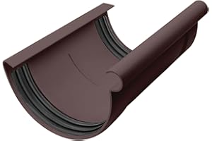 INEFA Connetore per grondaia, semicircolare, PVC 150mm, marrone scuro raccordo per grondaia, per gronda in plastica, montaggio facile a innesto, Made in Germany
