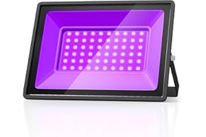 Glostars 1-Pack 20W Lumière noire - IP66 Waterproof, 385-400nm Spotlight, parfait pour organiser des soirées lumineuses, Halloween et Noël !