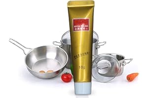 NIHEXO 2022 New Metal Polishing Paste, All Metal Polish Cream, Ultimate Metal Polish Cream with Sponge and Towel, All Metal Polish Tube, Stainless Steel/Aluminum/Brass/Copper or Gold Polish Cleaner (1PCS)