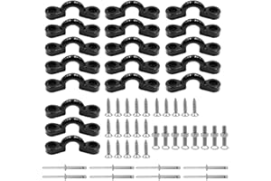 XINGSUI 18 Pièces Kayak Poignée Boucle,Kayak Pad Eye Kit,Rail De Kayak Accessoires,Kayak Pad Eye Pont Boucles Attache,Accessoires De Rechange,pour Kayaks Canoës Bateaux(avec 36 vis)