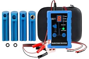 MRCARTOOL MR CARTOOL 12V Auto Injector & Tester 8 Pulse Modes Fuel Pressure Tester Set with 4 Nozzles, Dual Power, 1M Cable