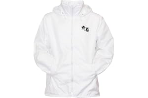 Sians Fashions Mens Bowling Jacket Fully Fleece Lined Waterproof Hoodded Jackets Detachable Hood White with Bowls Bowlers Embroidered Logo
