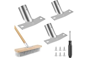 PENCHUAN 3 Stück Besenstiel Halterung, Stabil Metallstielhalter für Besenstiele, Besenstiel bis ø 23,5 mm, Besenstielhalterung Set mit 6 Stück Schrauben und Schraubendreher