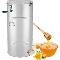 BuoQua 73 cm Honigschleuder manuell, für 2 Melario-Seile, Honig-Abzieher aus Edelstahl, vier Rahmen für Imker