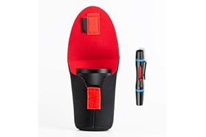 Fotover Objektivtasche Neopren Reise Tragen Objektivtasche Objektivbeutel Set Kompatibel mit Canon Nikon Sony Panasonic Pentax Olympus DSLR Kamera Objektiv mit Linsenreinigungsstift,L