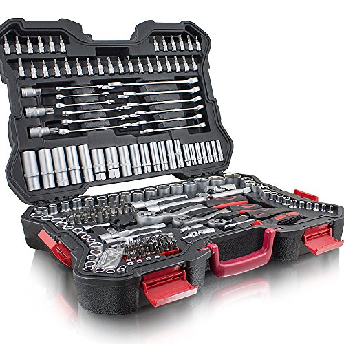 BITUXX® Werkzeugkoffer 215 tlg Knarrenkasten Ratschenkasten Nusskasten Stecknuss Adapter Umfangreiches Set mit 1/2″ 1/4″ 3/8″ Ratschen & Zubehör - 2