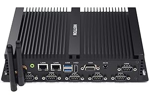 HISTTON Mini PC Desktop PC Core i5 4200U, 8GB RAM, 128GB SSD, Micro PC, Dual LAN, BT, Industrial Mini PC with HDMI/VGA Port, 6 RS232 COM, Support Windows 10 Pro/Linux