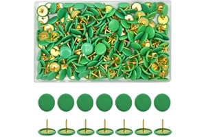 Hocansen 300 Pcs Thumb Tacks 10x9mm Colored Push Pins Flat Round Head Drawing Pins for Map, Photo Wall, Corkboard (Green/TD-PT)