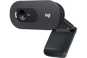 Logitech C505 HD Webcam Streaming - Cámara USB externa con definición de 720p para ordenador de sobremesa o portátil con micrófono de largo alcance, compatible con PC, Mac o Chromebook - Negro