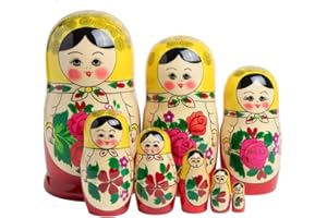 RUKAUF Semenovskaya Matrioszka Matrioszka Matrioszka 8 lalek wtykanych 19 cm - drewniana lalka