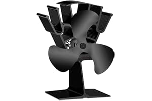EUJAM Ofenventilator mit 3 Blättern Öfen ohne Strom Wärmebetrieben Kaminventilator Stromloser Leiser Betrieb Hitzebetrieben Ventilator für Kaminofen für Holz/Kamine