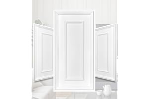 3D Wandpaneele PVC 100x50cm – Italienisches Design – Klassische Zierleistenoptik, Wasserfest, Moderne Rahmen Wandverkleidung für Wohnzimmer, Schlafzimmer & Flur (Weiß TD100)