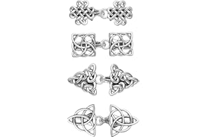 Mezrkuwr 4 clips para bufandas, broches para suéter, pinzas para cuello, cierre de capa, broches de capa retro y agujas de bufanda plateadas para camisa, plata, L