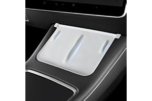 frani Wireless Charging Cover(White Carbon Fiber Texture) Designed for Tesla Model 3/Y 2021-2024,Tesla Center Console Cover Accessories for Model 3/Y(Not for Model 3 Highland 2024)