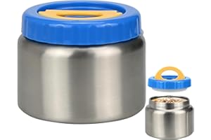 KOOOGEAR Contenitore termico per alimenti, 250 ml/350 ml, in acciaio inox, portatile, termico, a prova di perdite, per bambini, adulti (blu, 350 ml)