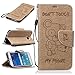 Produktbild Nancen Samsung Galaxy S6 Edge / G9250 (5,1 Zoll) Hülle, [Bär - Don't Touch My Phone] Serie Weich Leder Handyhülle Tasche Wallet Flip Case Book Cover Etui, Niedlich Bär Muster Design Ledertasche Lederhülle Schutzhülle mit Standfunktion Brieftasche und Kartenfächer