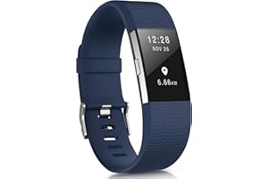 Yandu Cinturino Compatibile per Fitbit Charge 2, Cinturino per Uomo Donne Cinturino Sportivo Cinturino in Silicone Regolabile per Fitbit Charge 2 Grande Piccolo (Senza Orologio)
