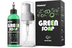 Proamate Green Tattoo Soap 4OZ with Foaming Bottle 120ml, Tattoo Supplies for Tattoos Piercings, Clean Skin Equipment