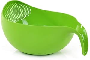 Mintra Home Passoire à Riz - Plastique Incassable - Réutilisable, sans BPA - Égoutter le Riz, Pâtes, Légumes, Fruits - Convient au Micro-Ondes/Lave-Vaisselle (Vert)