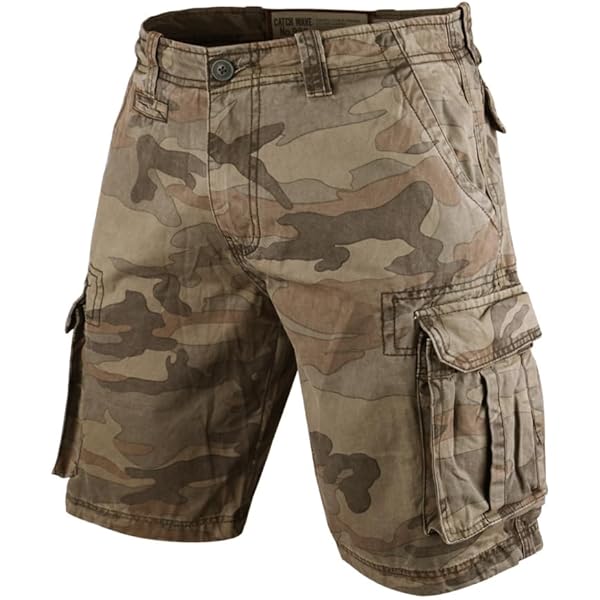 Short Cargo Homme Bermuda En Coton Casual Etu00e9 Avec Multipoches