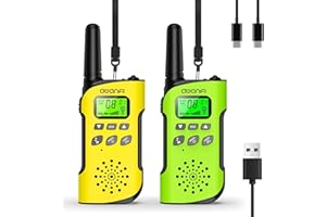 Walkie Talkie Kids Rechargeable 2 Pack, AWANFI 8 Channel Long Range Kids Walkie Talkies with Flashlight, USB C Walkie Talkie for Camping, Cycling, Hiking, Gifts for Girls and Boys