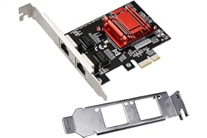 ULANSEN Dual-Port PCIe Gigabit Netzwerkkarte PCI Express Gigabit Ethernet Adapter mit Intel 82575/6 Ports PCI Express NIC Unterstützung PXE für Windows/Windows Server/Linux/Freebsd/DOS mit Low Profile