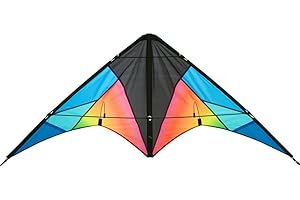 HQ HIGH QUALITY DESIGN HQ - Quickstep II, Lenkdrachen Zweileiner, Flugdrachen, Drachen für Kinder und Erwachsene, ab 10 Jahren, 60x135cm, inkl. 20kp Polyesterschnur 2x20m auf Winder, 2-5 Beaufort