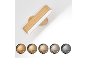 Hensam Wall Sconce, LED Battery Operated Wall Sconce for Bedroom, Rechargeable Wireless Wall Light for Picture, 5 Color Modes Stepless Dimmable Wall Lamp for Living Room, Reading