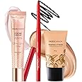 FACES CANADA Eyes & Shine Combo - Strobe Cream - Rose Gold (18 ml) + Magneteyes Kajal - Black (0.35 gm) + Tinted Moisturizer - Light 01 (18 gm) | Illuminating & Glowing Makeup Base | Lightly Tinted BB Cream | Waterproof & Smudgeproof