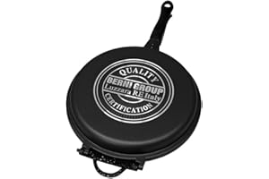 INDICI15 Fornetto Sanity Stone Effetto Pietra Pentola Padella Doppia Bistecchiera Antiaderente Fondo a Induzione PFOA-FREE (medium)