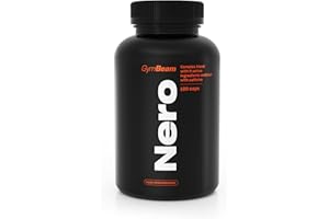 ‎GYMBEAM Nero Fatburner – L Carnitin Komplex mit 200 mg Koffein pro Portion, hochdosiert – Fettverbrenner mit MACA, Grüntee Extrakt, Bromelain & Schwarztee Extrakt, ohne Zusatzstoffe – GymBeam, 120 caps