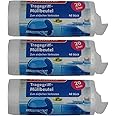 Papperskorgar med bärhandtag, 20 L, rivbeständiga och flytande tighta, paket med 3, 120 linjer (3 x 40 linjer), produkt och f