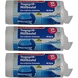 Papperskorgar med bärhandtag, 20 L, rivbeständiga och flytande tighta, paket med 3, 120 linjer (3 x 40 linjer), produkt och f