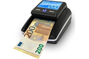 BYCO Rilevatore e Conta Banconote Portatile Senza Fili – Verifica Banconote False con 7 Controlli, Display LCD, Aggiornabile via USB, Batteria Inclusa, Testato al 100% per Euro