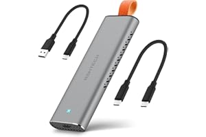 RSHTECH M.2 NVMe Carcasa de aluminio para SSD USB 3.1/3.2 Gen2 10Gbps M2 NVMe carcasa de disco duro externa Thunderbolt 3 para NVMe PCIe y SATA M-Key (B+M), UASP &Trim, sin herramientas, RSH-328