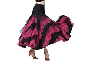 YAOTT Femme Jupe Longue Flamenco Danse Latine Compétition Performance de Tango Jupes de Danse Moderne