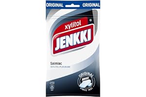 Jenkki Original Salmiac – Salmiak – saltig lakrits – salmiakki – Xylitol – tuggummi – påse 100 g