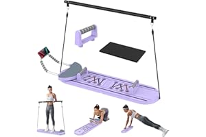 IERAKOR Pilates Reformer Machine, 5 in1 Multifunctional Abdominal Board with LED Counter, Automatic Rebound Roller, Ab Roller Board Full-Body Workout Trainer, For Home Pilates & Core Workou