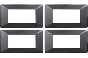 ZOREI 4 Pezzi Placca Compatibile Con Vimar Plana (4 Posti/Moduli, Acciaio Scuro)